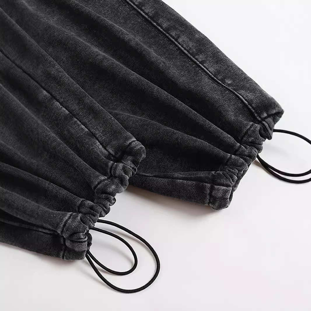 Hot Free shipping designer pants for man Washed and worn sweatpants, American style loose fitting pants with elastic cuffs