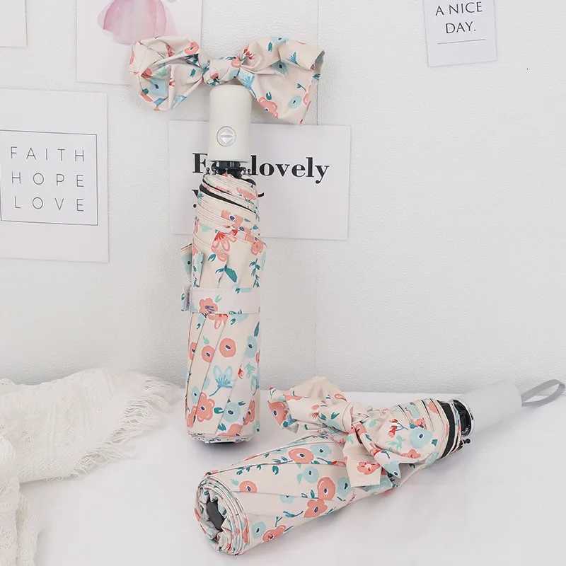 Fresh Flowers and Rain Dual-purpose Parasol Automatic Umbrella for Women with High-end Ultraviolet Sun Protection Sun Umbrella R250724
