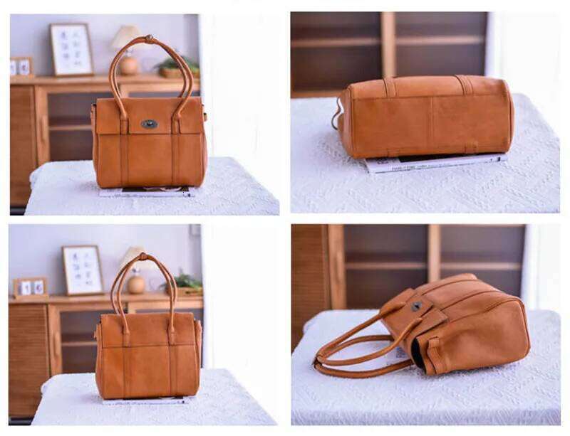 Business Casual Designers Handmade Genuine Leather Women's Shoulder Bag Fashion Outdoor Travel Work Real Cowhide Female Handbag