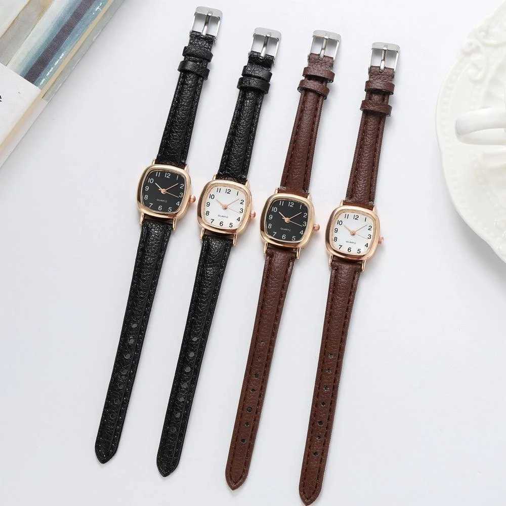 Kegllect Square Women Simple Small Dial Student Watches Vintage Belt Quartz Wristwatch W250724
