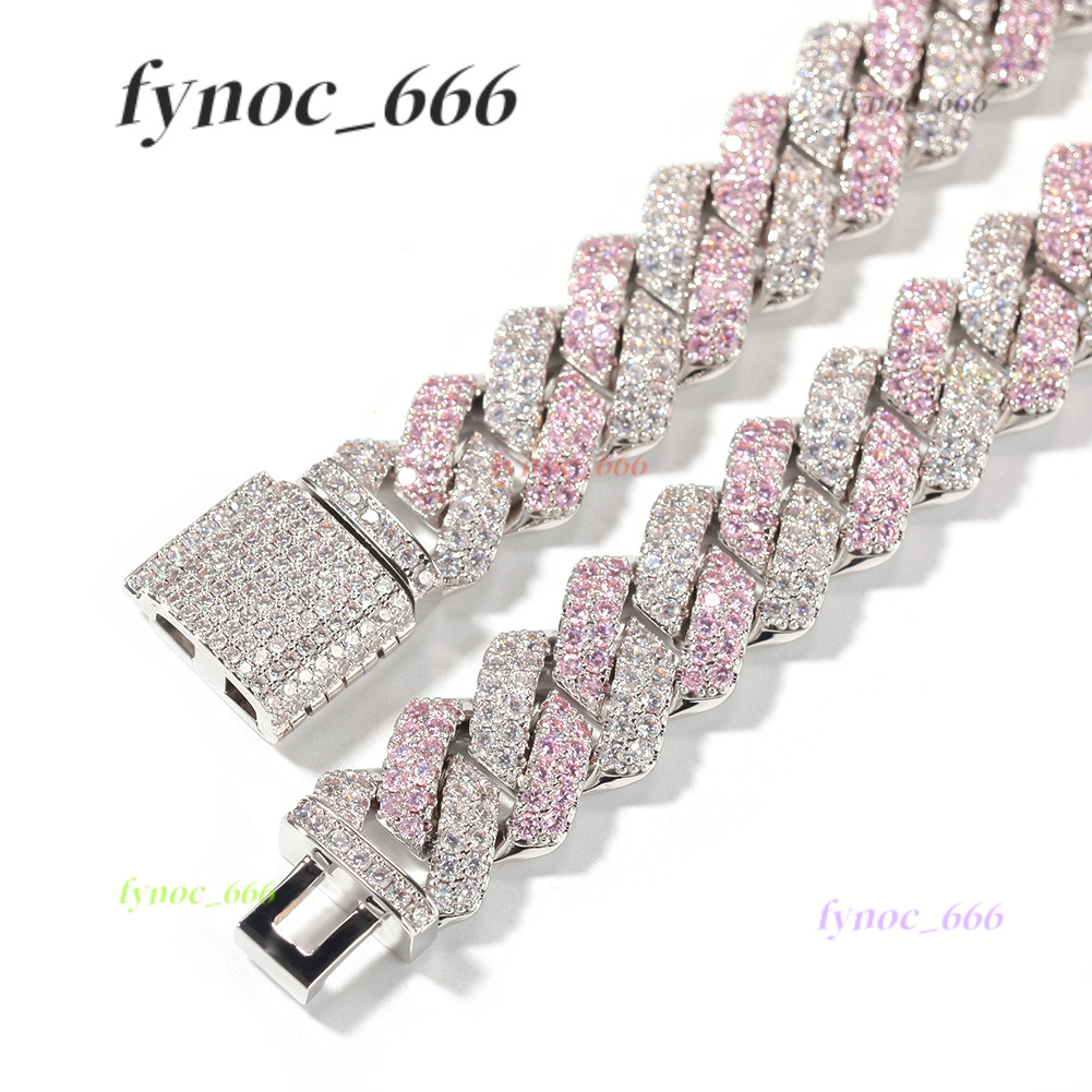 Hip Hop 925 Silver Moissanite Necklace 13mm Wide Cuban Chain in 16 18 20 22 24 Inch Lengths Rapper Style Cuban Chain