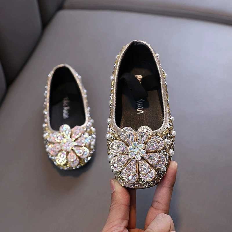 New Girls Leather Shoes Baby Sequined Bow Kids Shoes Spring Fashion Children Soft Comfortable Flats Shoes XJ250724