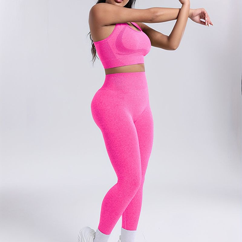 Trendy Active Wear Combo for Women Breathable Shock Absorbing Sports Top w/ Figure-Hugging Tights