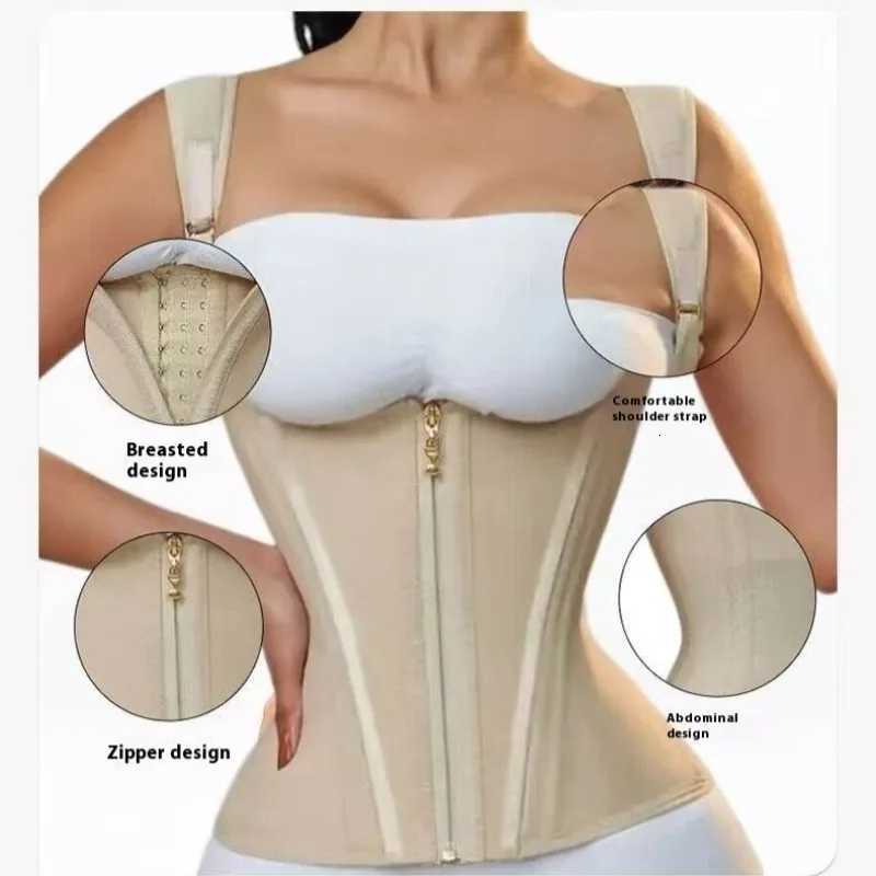 15 Steel Bones Seamless Waist Tummy Tuck Belt Body Contouring Corset Abdominal Slimming Girdle for Women Postpartum ShapersW250724