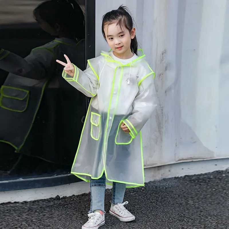 1-10 Years Kids Raincoat Boys Girls Rain Jackets Cartoon Rain Coat Outfits Transparent Rainwear Baby Waterproof Childrens Clothes R250724