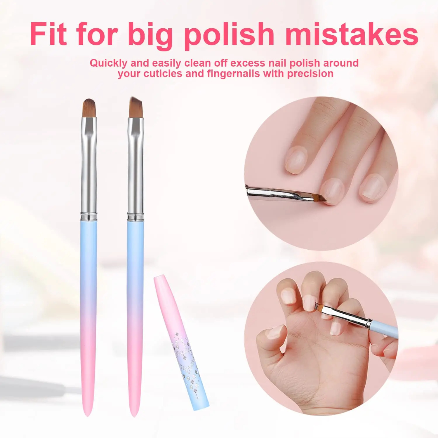 Nail Art Clean Up Brushes Painting Brushes for Nails with Round Angled Head Pen Painting Tools for Nail Art n 250716