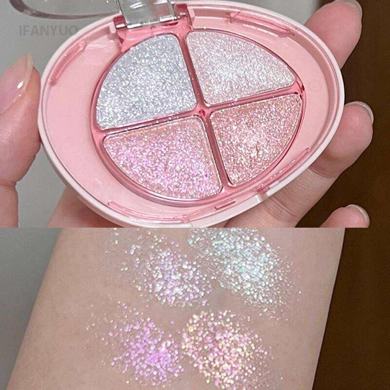 4-Grid Natural Earth Tone Eyeshadow Palette Glitter Pearlescent Matte Peach Pink Eye Shadow Makeup Long Lasting Women Cosmetics X2507