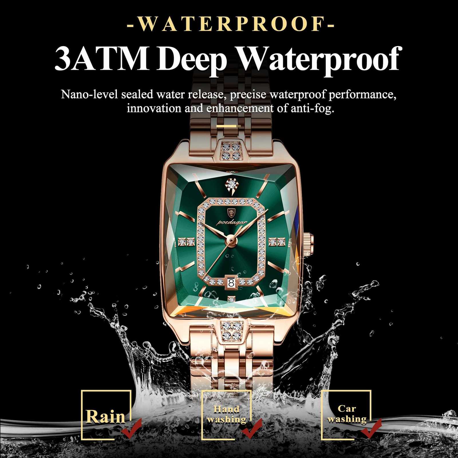 POEDAGAR Luxury Watch For Women Waterproof Calendar High Quality Ladies Watch Stainless Steel Quartz Womens Watches Elegant+Box W250724
