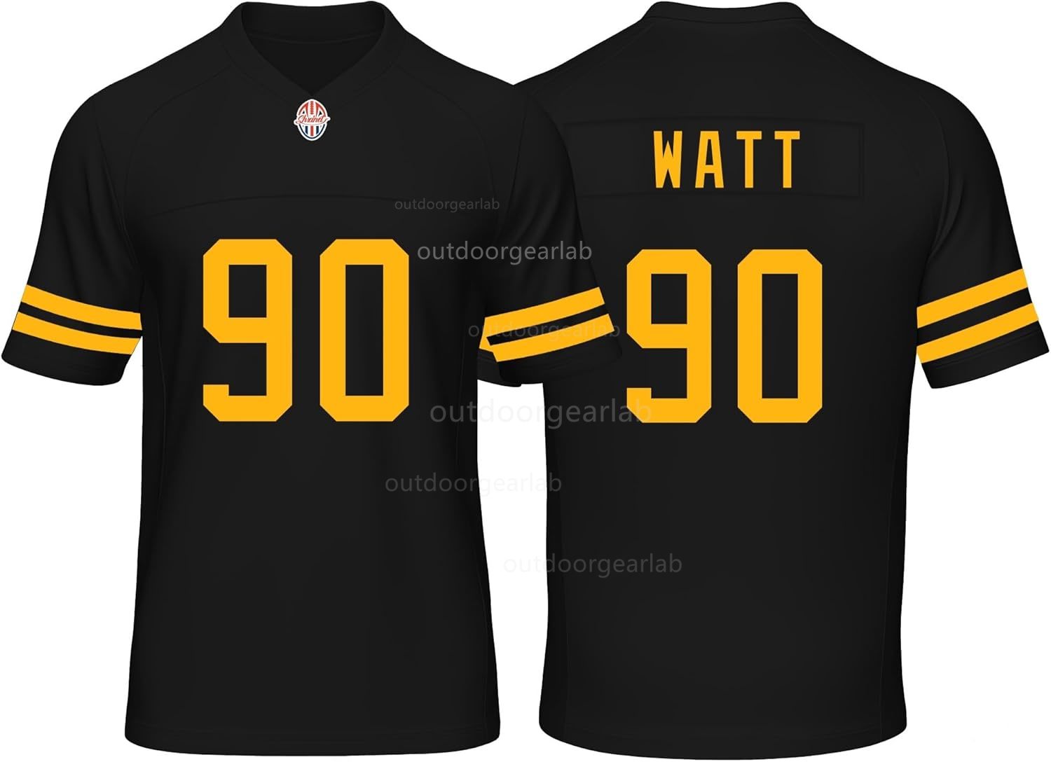 Custom Mens/Youth Football Stitched T-Shirt for Sports Fan Black/White No Brand/Logos Pittsburgh jersey cheap