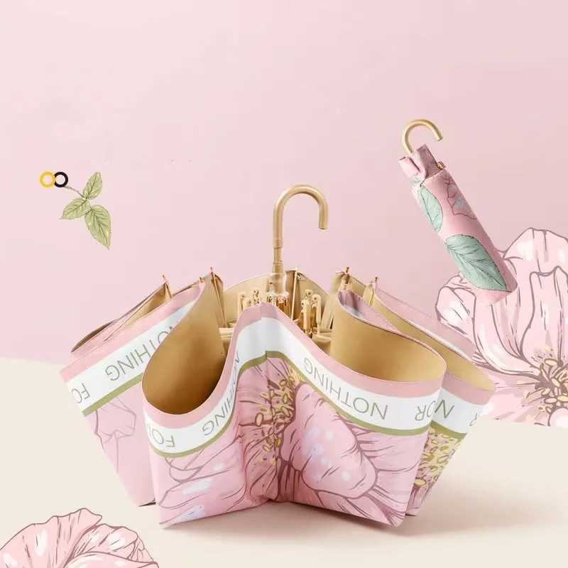 Flower Umbrella For Girls Women Outdoor UPF50+ UV Protection Children Raincoat R250724