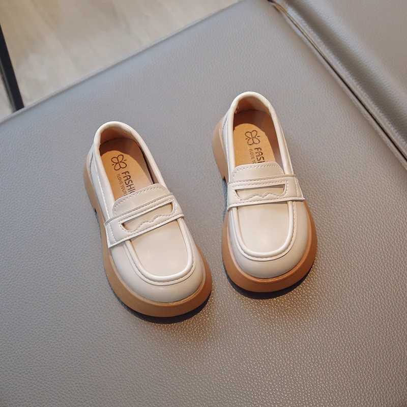 2023 New UK Uniform School Shoes Non-decorative Simple Non-slip Round-toe Kids Loafers Round-toe Korean PU Children Casual Shoes XJ250724