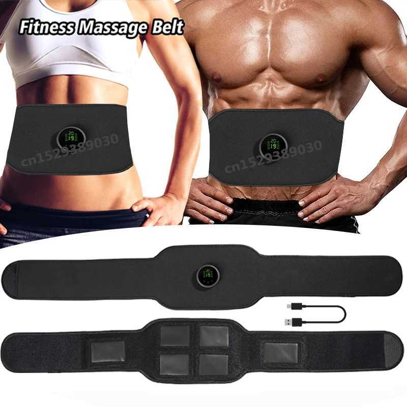 USB Recharge EMS Abdominal Muscle Stimulator Vibration Waist Abs Slimming Belt Body Home Fitness Massager for Weight Loss W250724