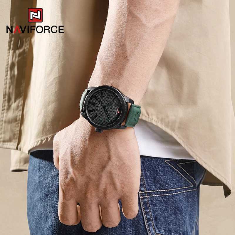 NAVIFORCE Sports Watch for Men Military 30m Water Resistant Leather Strap Male Wristwatches Luxury Casual Man Clock Reloj Hombre W250724