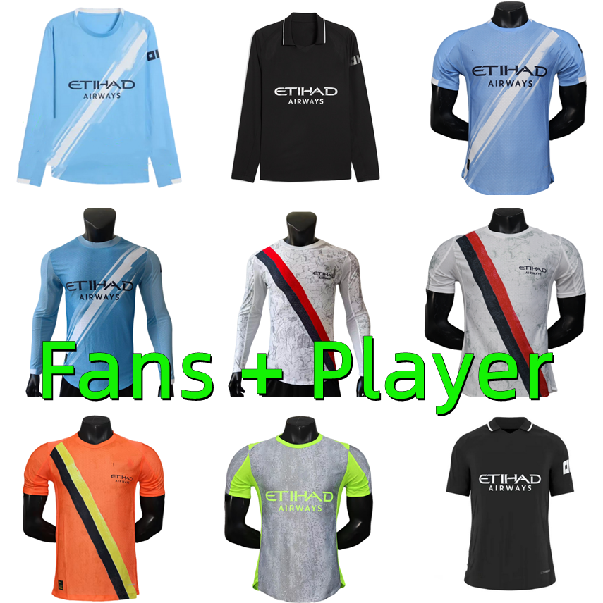 25 26 HAALAND DOKU FODEN Soccer Jerseys 2025 2026 KovaCiC REIJNDERS McATEE MATHEUS MARMOUSH KHUSANOV RODRIGO Football Shirt MAN CITY Long sleeves Player version