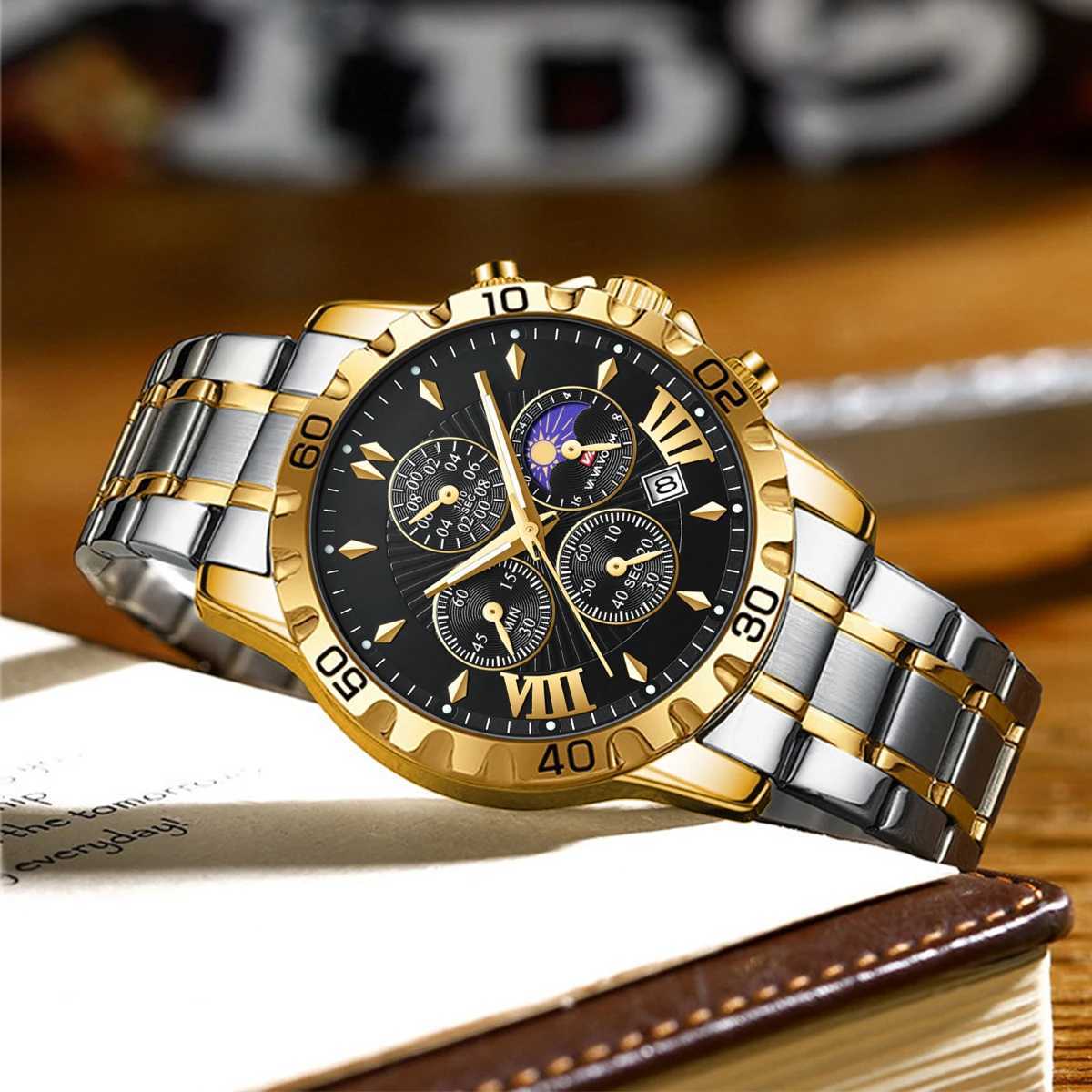 VA VOOM Top Brand Luxury Watch for Man Quartz Sports Men Watch Waterproof Luminous Stainless Steel Chronograph Men Wristwatch W250724