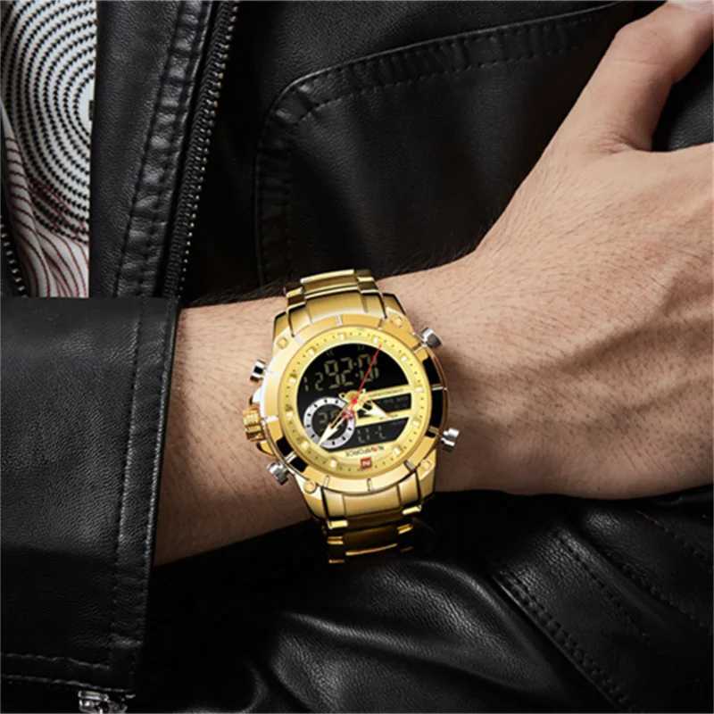 Naviforce 9163 Luxury Original Sport Wrist Watch for Men Quartz Steel Waterproof Dual Display Military Watches Relogio Masculino W250724