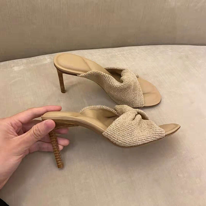 Heel Sandals Sandals Shoes Women Heels Spring Summer New Fashion High Sandals For Women With Bowknot Sexy Thin Heel Outdoor Wear Slippers F