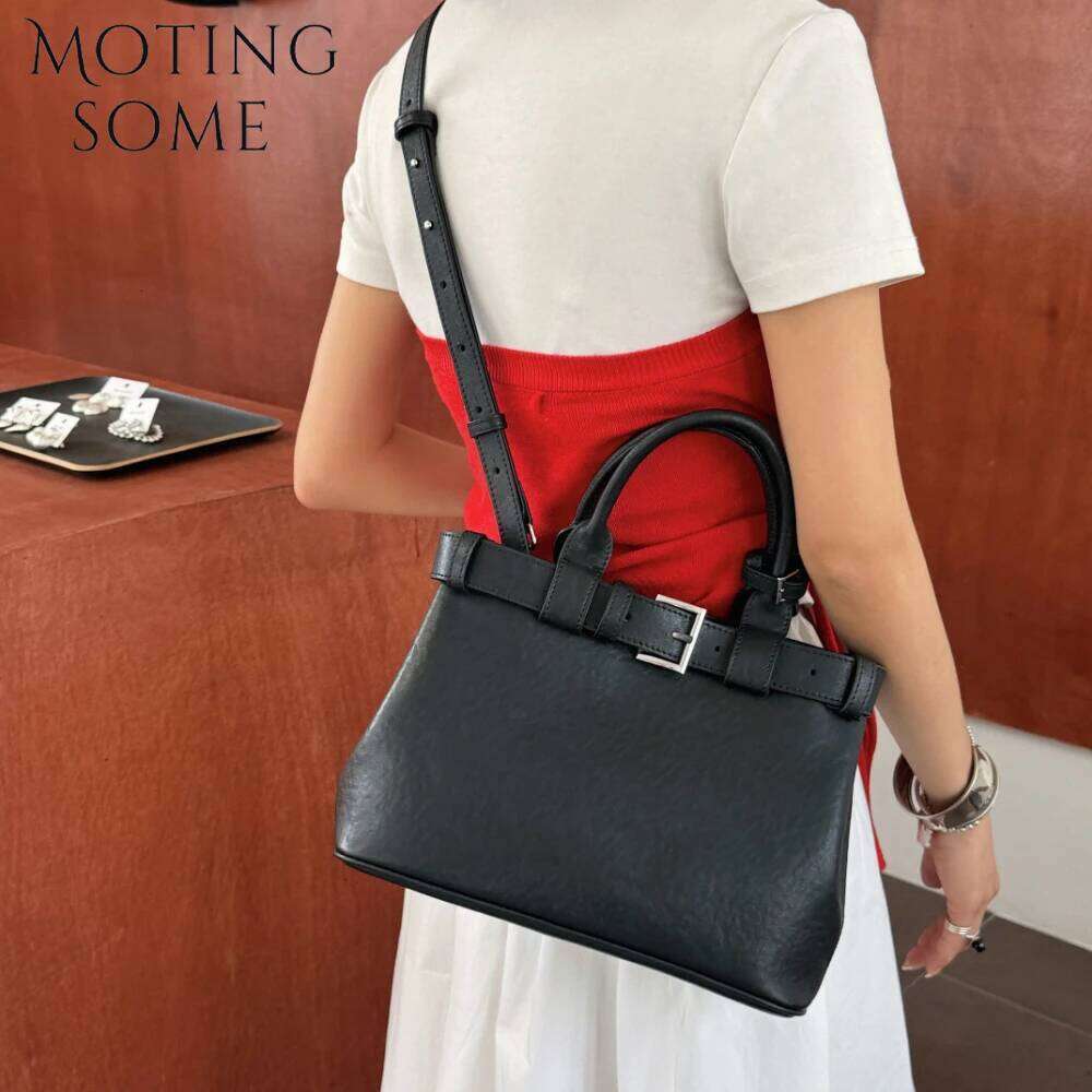 Motingsome Frist Layer Genuine Leather Shoulder Handbag For Women Crossbody Designer Bags Daily Tote Lady Satchel 2025