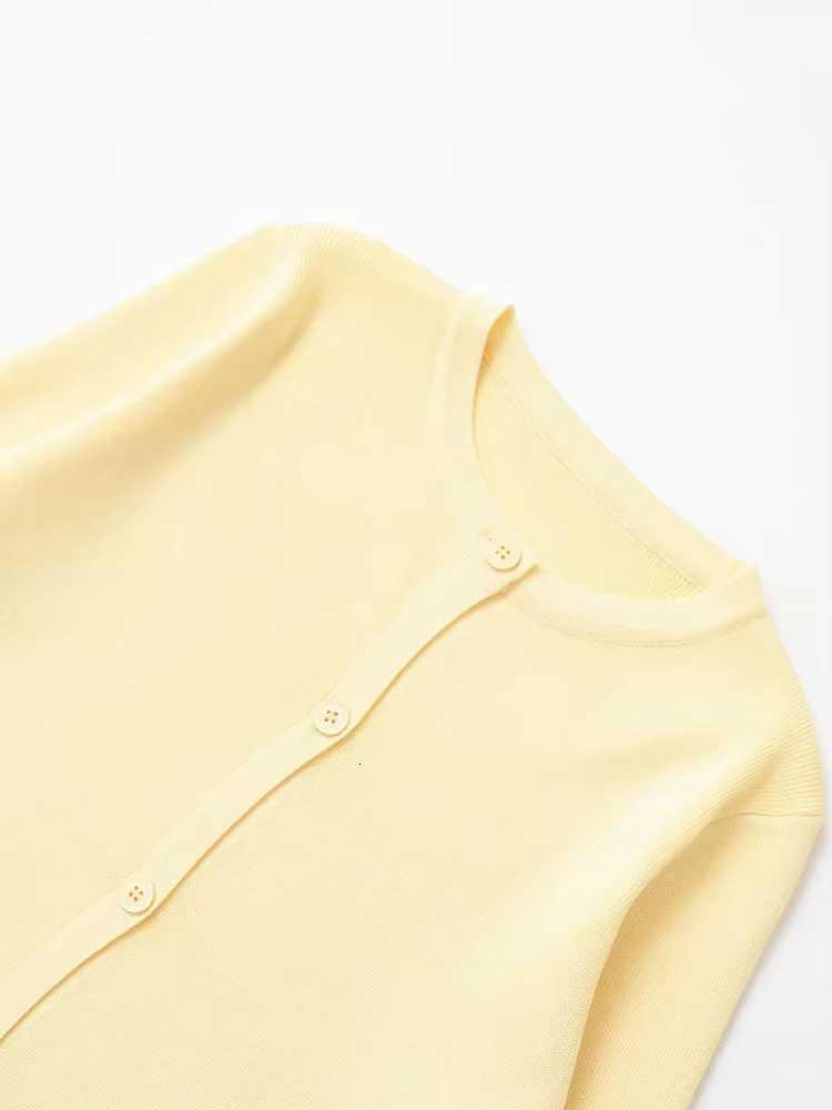 TRZA Womens Knit Cardigan Sweater O-Neck Long Sleeve Chic Outerwear Fashion Front Button Female Top X250724