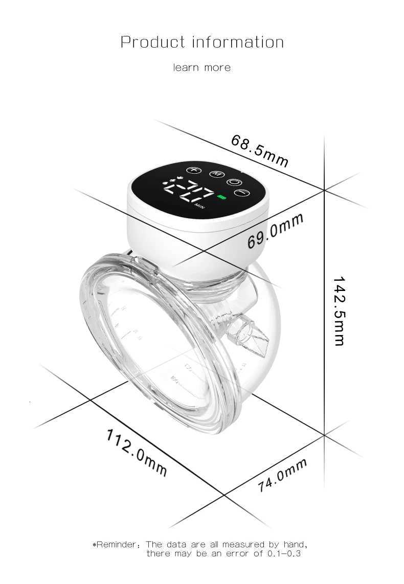 New Upgrades Wearable Breast Pump Hands Free Electric Portable Wearable Breast Pumps BPA-Free Breastfeeding Milk Collector X250724