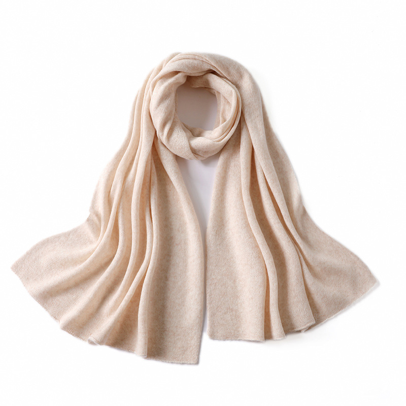 K1453 High-end 100% pure wool scarf for women in winter, widened and thickened, all-match solid color shawl, warm neck scarf