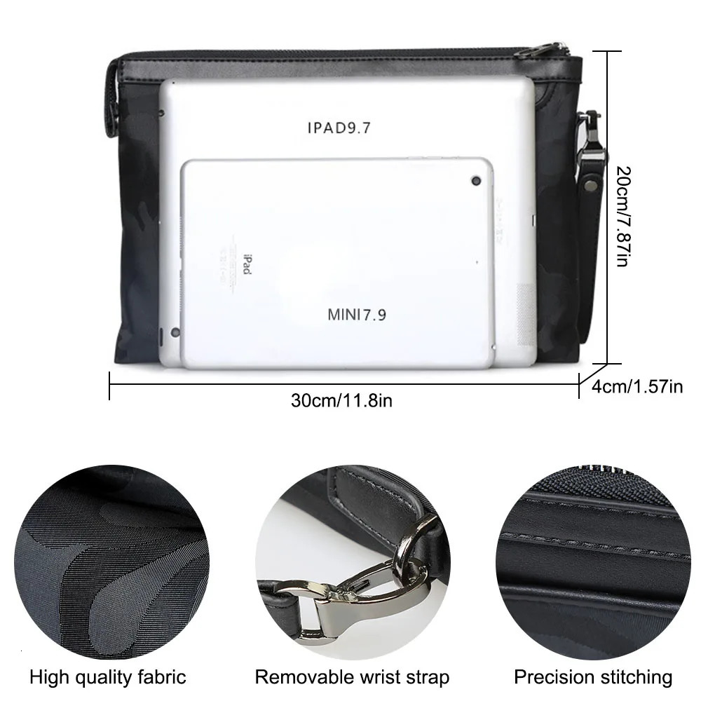 Mens handbag mens bag zipper wallet envelope bag Oxford cloth casual wrist bag 250723
