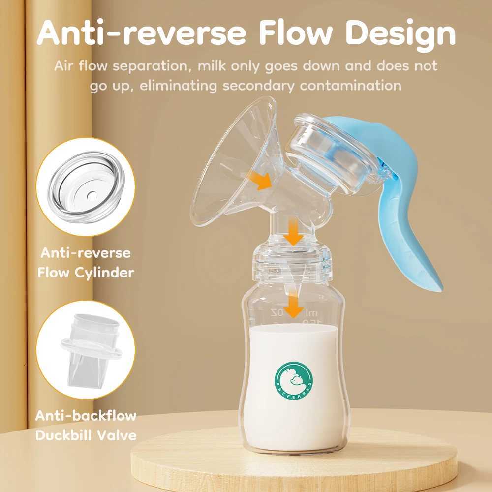 Portable Breast Pump Baby Nipple Manual Suction Milk Pump Feeding Breasts Pumps Milk Bottle Sucking Postpartum Supplies BPA Free X250724