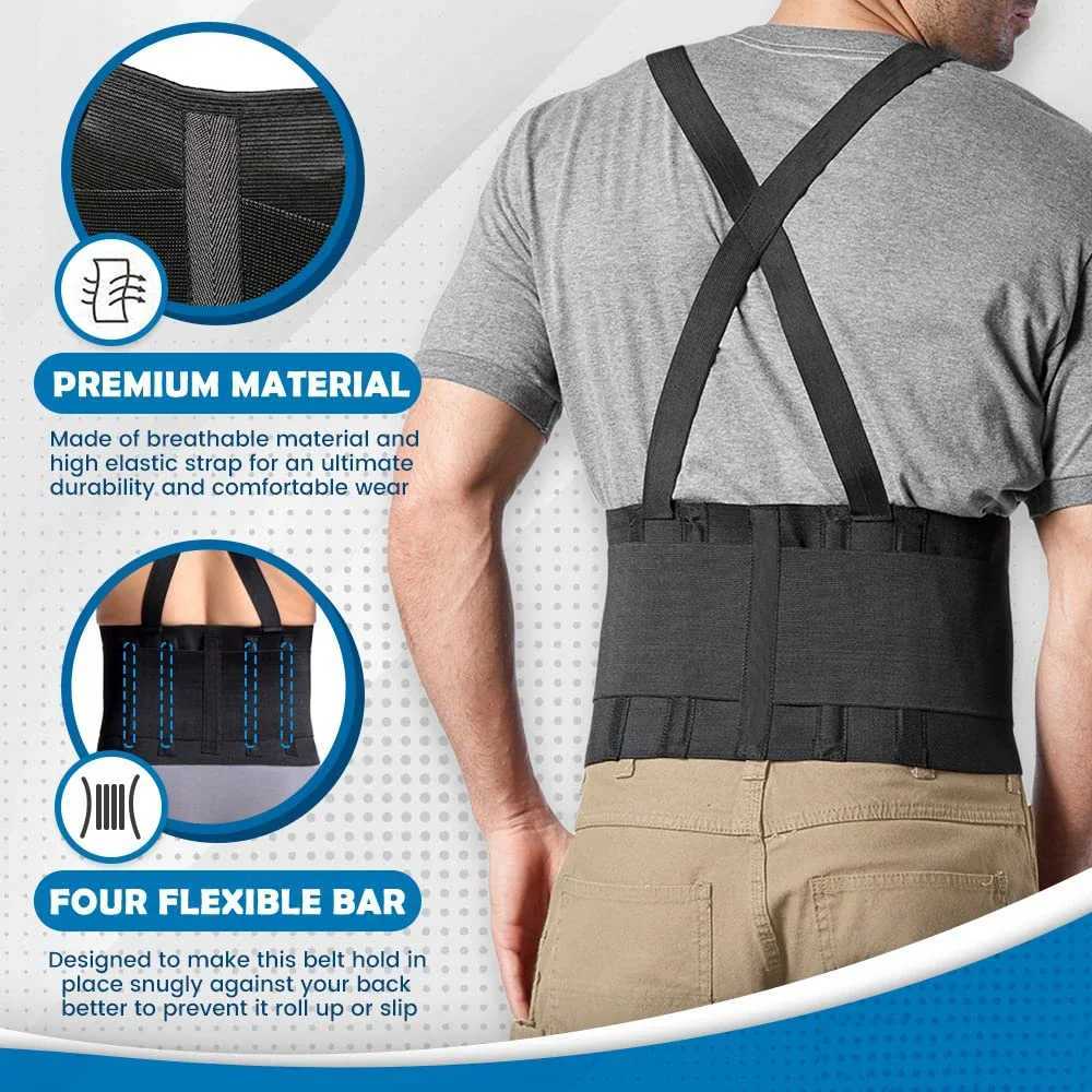 Weight Lifting Training Heavy Duty Lower Back Waist Support Belt Brace Suspenders Working Fitness Exercise Lumbar Support StrapsW250724