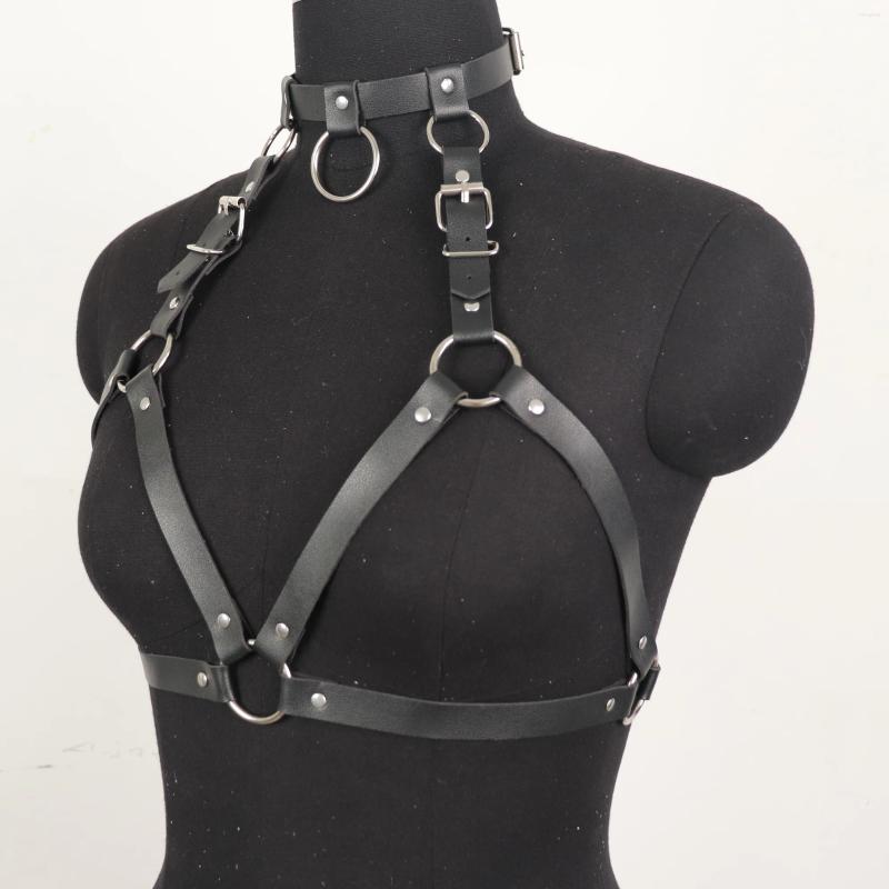 Stage Wear Punk PU Leather Harness Women Belt Sexy Body Suspender Bondage Lingerie Bra Cage Goth Garters Daily Clothing Accessories