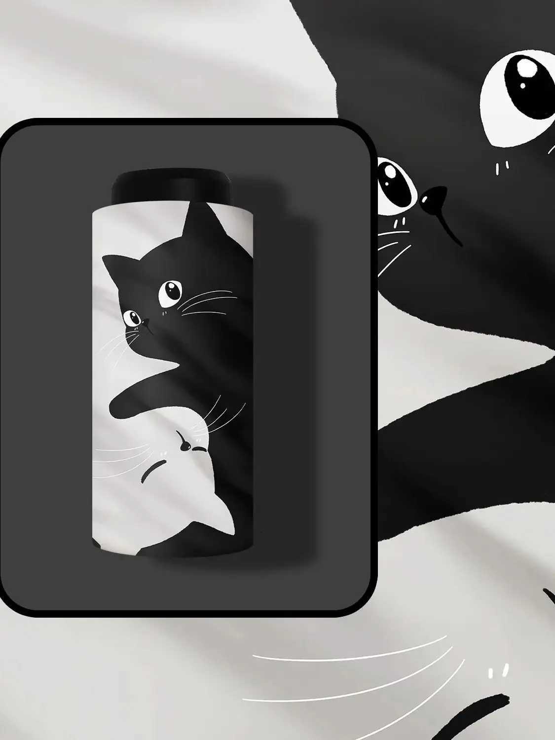 Cartoon Black and White Cat Automatic Umbrella Female Dual-Purpose Folding Sun Umbrella Sun Shading and UV Sun Shading Man R250724