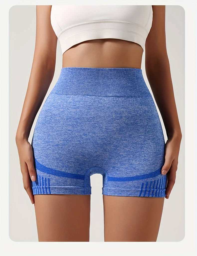 Women Solid Color Sports Shorts High Waist Hip Lift Elastic Running Gym Yoga Shorts Breathable Quick Dry Fitness Yoga Leggings XJ250724