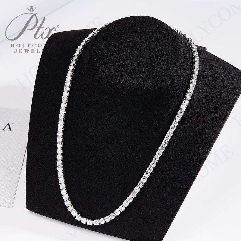 Hip Hop Tennis Link Necklace For Men Women 925 Sterling Silver Iced Out Bling Moissanite Stone Fashion Jewelry 6.5MM Fine Tennis Chain Valentine Gift