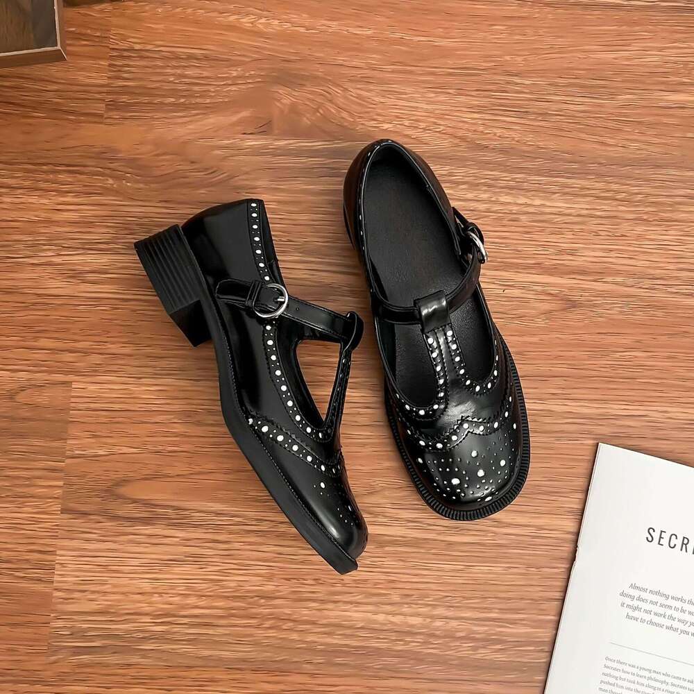 2025 Spring Fashion Single Huizhou Shoes, Mary Jane Studded High Heels, Fashionable Versatile Women's Shoes