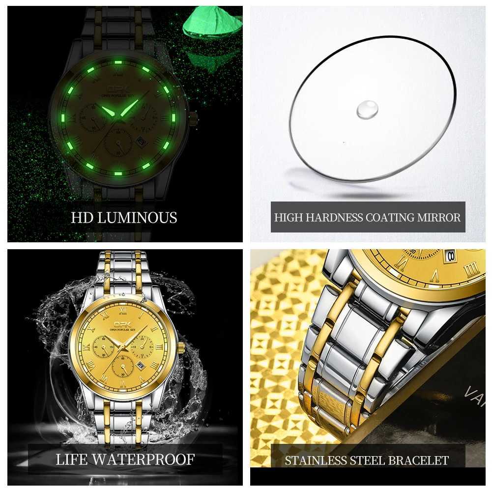 OPK Brand Steel Belt Dual Calendar MENS Quartz Watch 8119 W250724