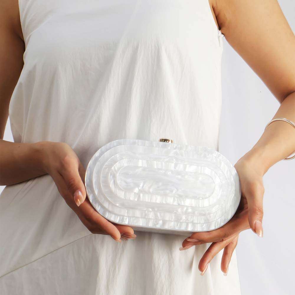 Designer Luxury Evening Diamond 2023 Summer Evening Patchwork Trendy Acrylic Single Shoulder Chain Bag for Women