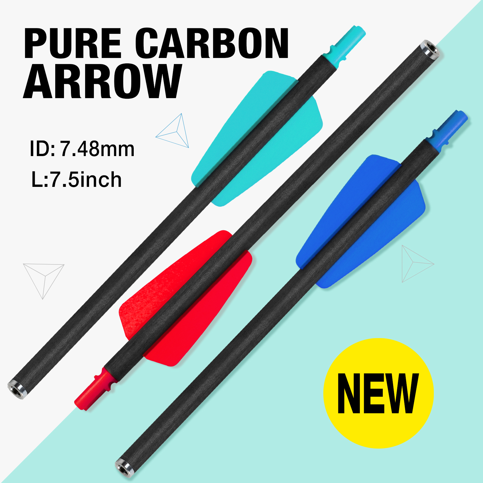 Crossbow Bolts without Arrowheads Crossbow Arrows Carbon 7.5 inch Hunting Arrows without Arrowheads 12 PcsHalf-Moon Nocks Archery Arrows
