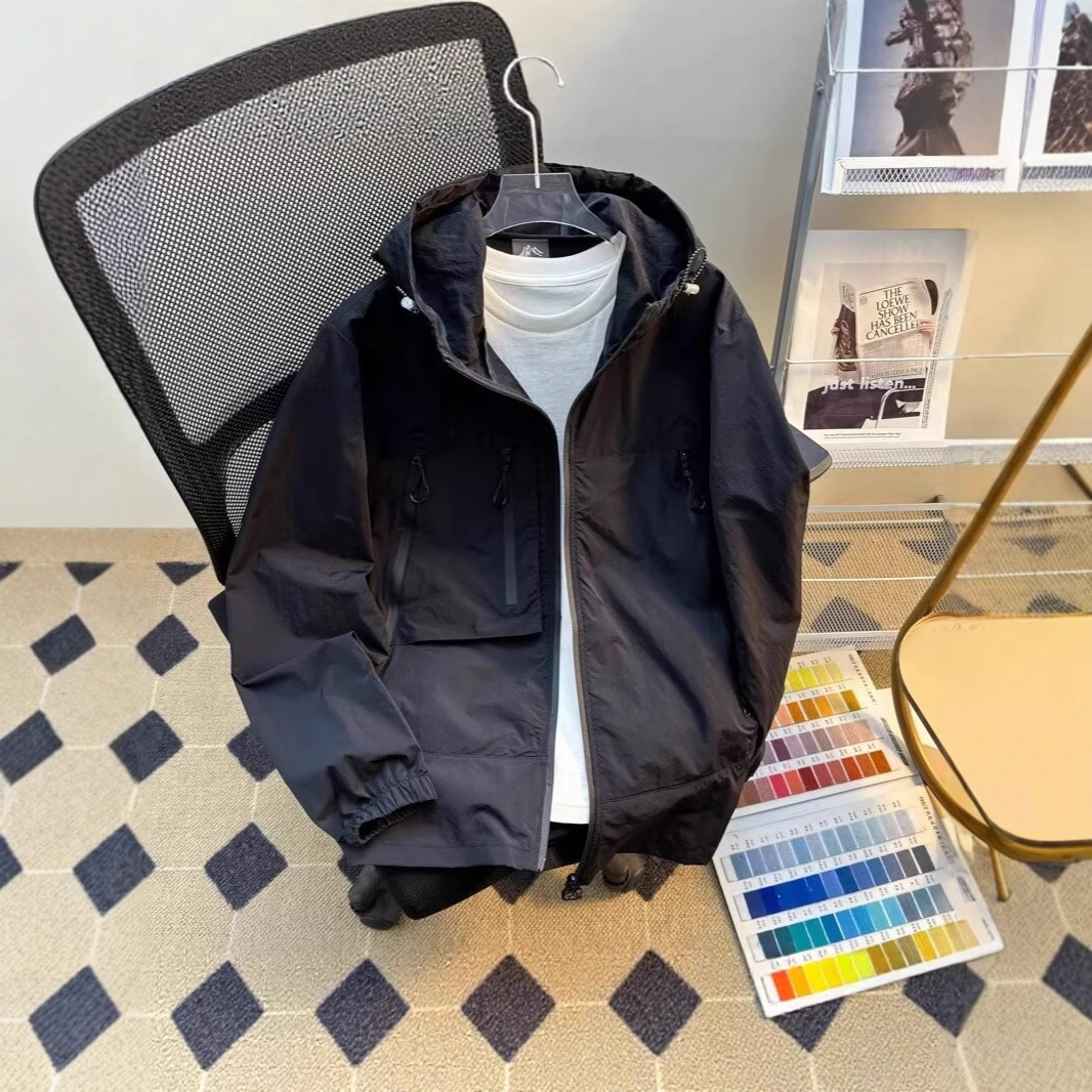Couple Versatile Sports Summer Jacket Unisex Hooded Top Casual Lightweight Jacket Sun Protection Clothing KB
