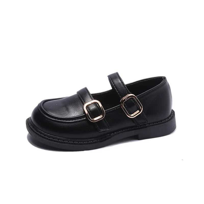 2024 Spring Children Leather Shoes Brown Black White Toddler Girls Flat Shoes Retro Color Elegant Kids School Shoes Girl H07191 XJ250724