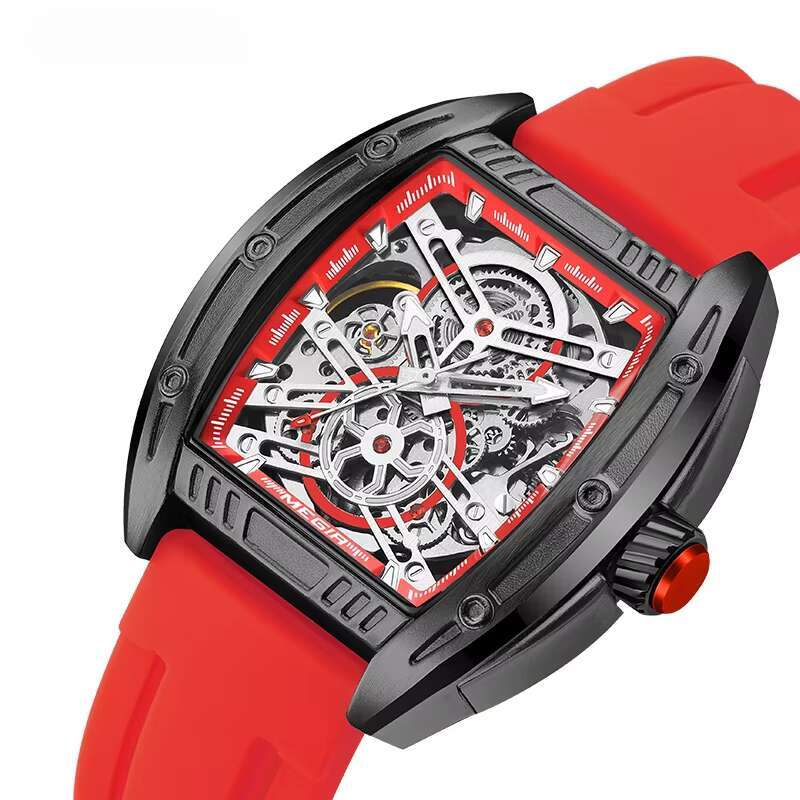 DHwatches MEGIR Men's Watch - Automatic Skeleton, Luminous, 30M Waterproof, Silicone Strap, Business Mechanical Wristwatch