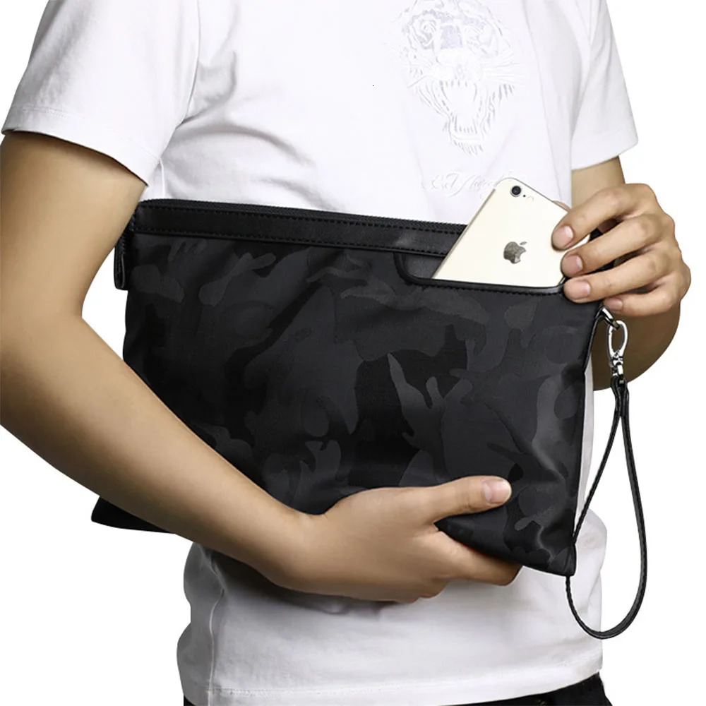 Mens handbag mens bag zipper wallet envelope bag Oxford cloth casual wrist bag 250723