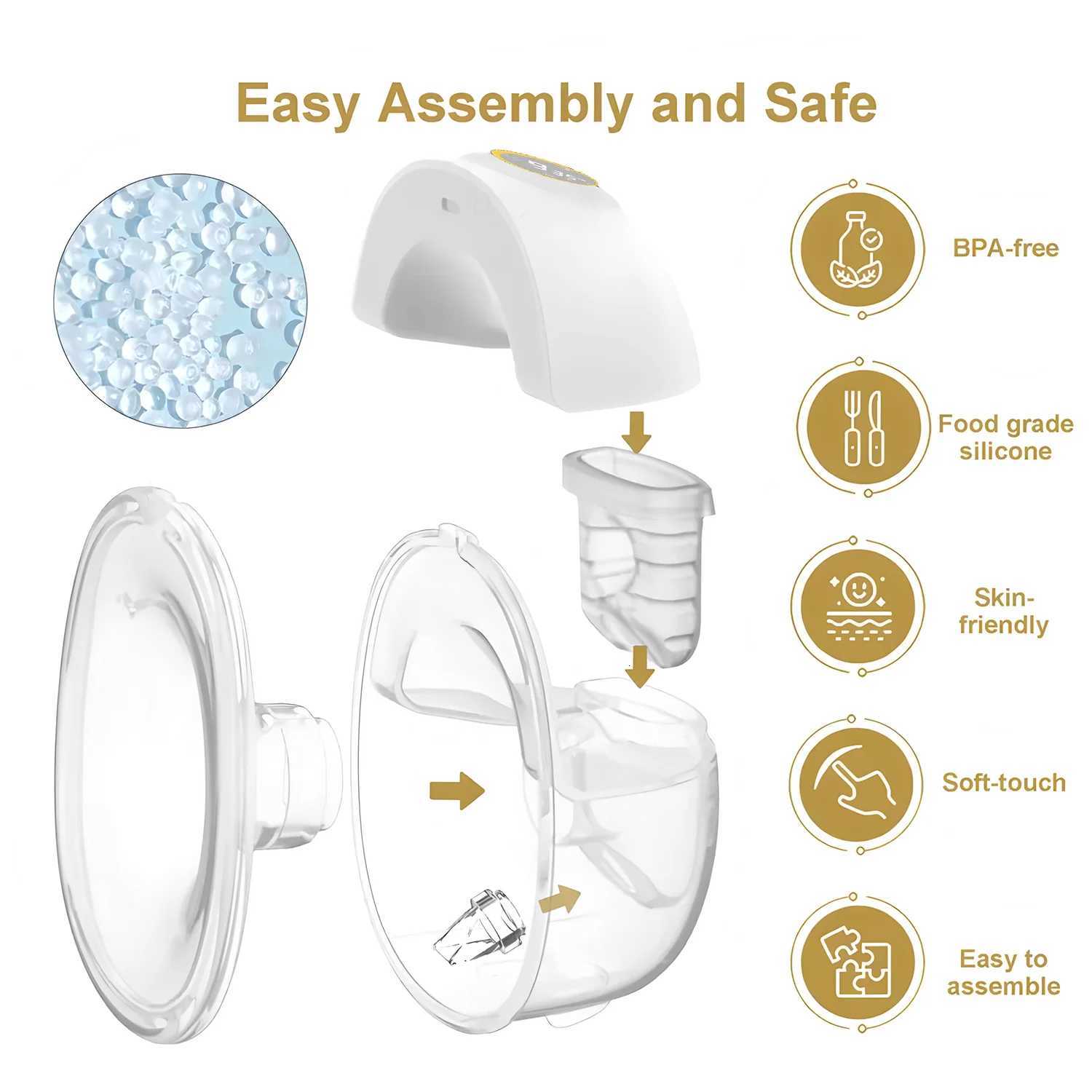 Wearable Electric Breast Pump Painless Fully Automatic Hands-Free Milk Collector Comfortable Breastfeeding Portable Low Noise X250724
