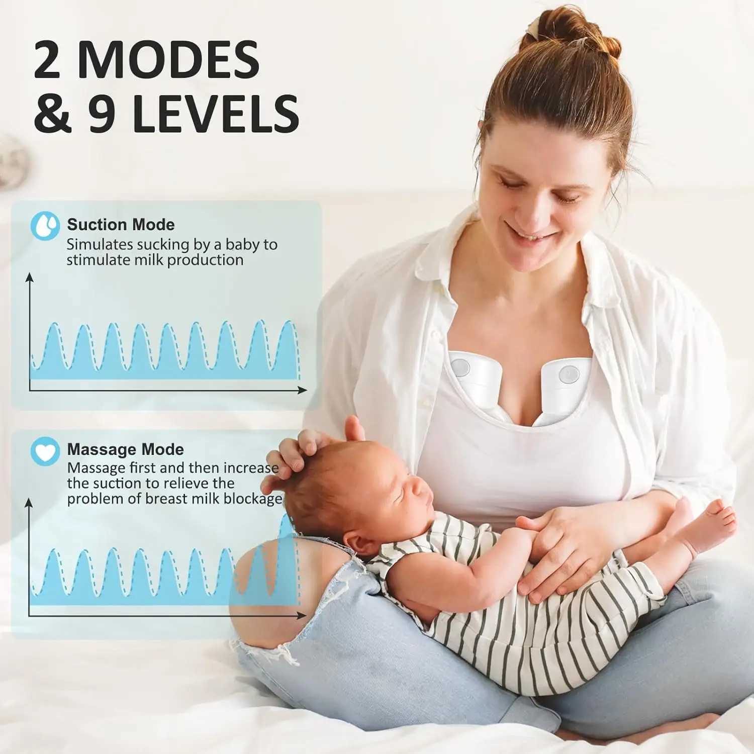 1Pcs/2Pcs Wearable Electric Breast Pump Hands-Free Milk Machine Silent BPA-Free Breastfeeding Milk Collector X250724
