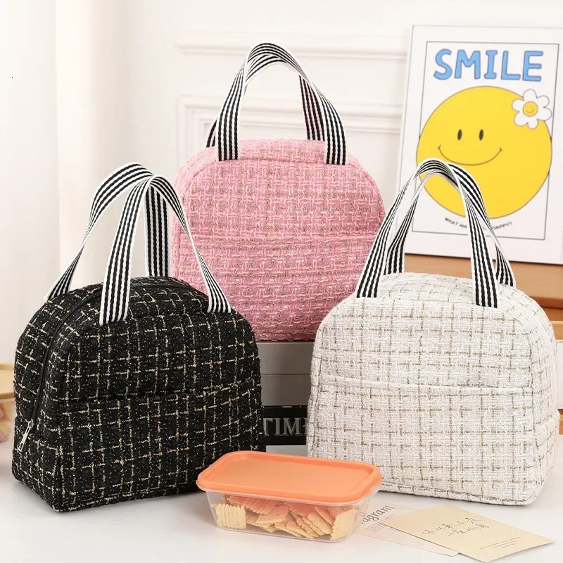 Ins Fashion Tote Lunchbox Thermal Bag Women Men Bento Storage Insulated Lunch Bag Portable Cooler Picnic Insulation Bags Handbag 250723