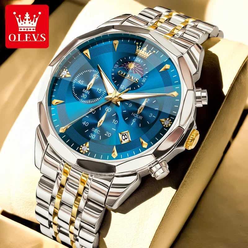 3673 Men Business Watch Luxury Multi-functional HD Waterproof Date Chronograph Moonphase Watch Top Brand Quartz Men Watch W250724