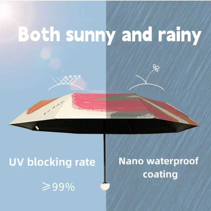 Mini Umbrella Small Sun Pocket Travel Rain Umbrella Vinyl Folding Umbrella UV Protection Sun Shade Pocket Parasol Capsule Umbrella R250725