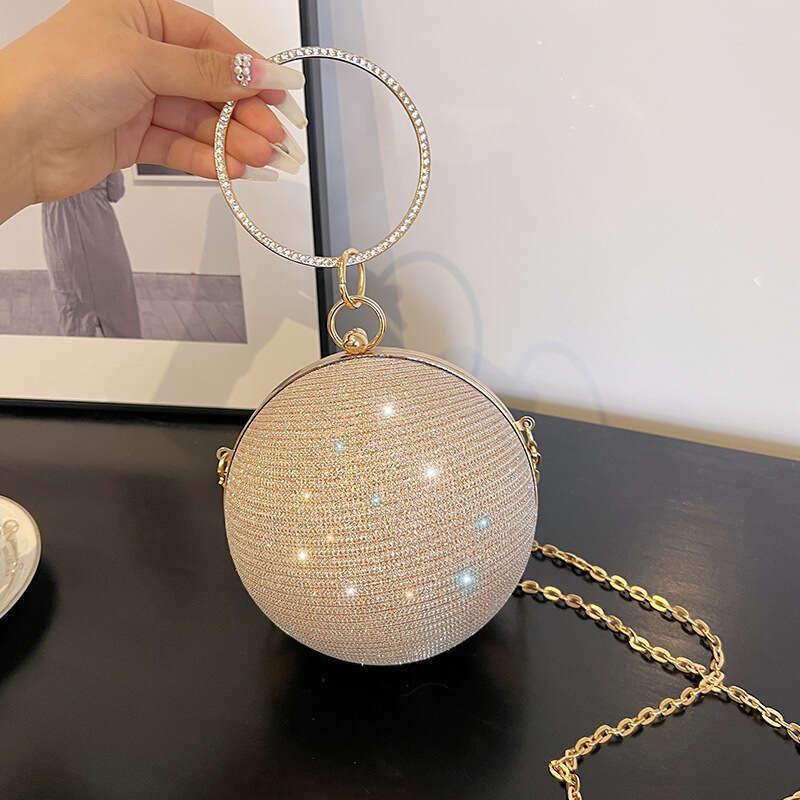 Niche Design Round Ball for Women New High-End Handheld Crossbody Chain Small Evening Mini Lipstick Bag