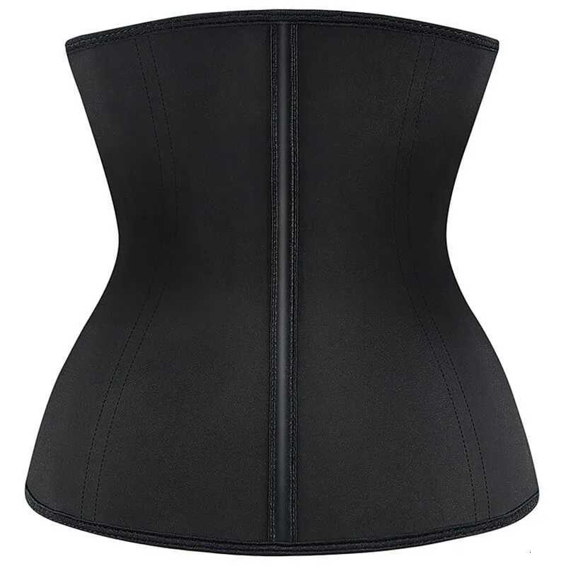 Latex Waist Corset Zipper Cincher Slimming Belly Belt Tummy Trimmer Shaper for Women Control Sheath Girdle Strap Black Hooks W250724