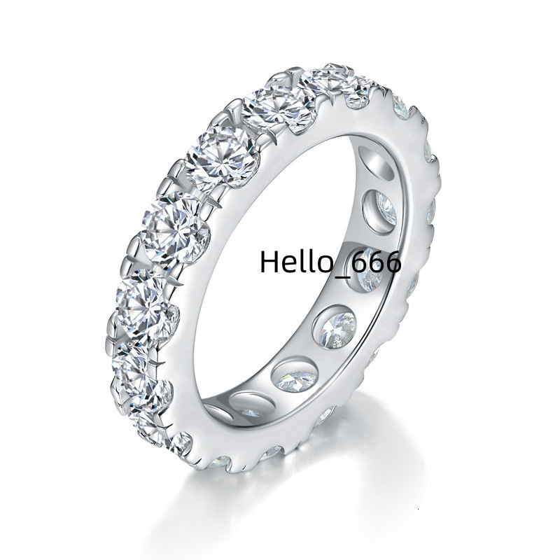 925 Silver Ready to Ship White Gold 18k Gold Plated VVS Certificate 0.3ct 4mm Moissanite Jewelry Round Band Ring for Men Women