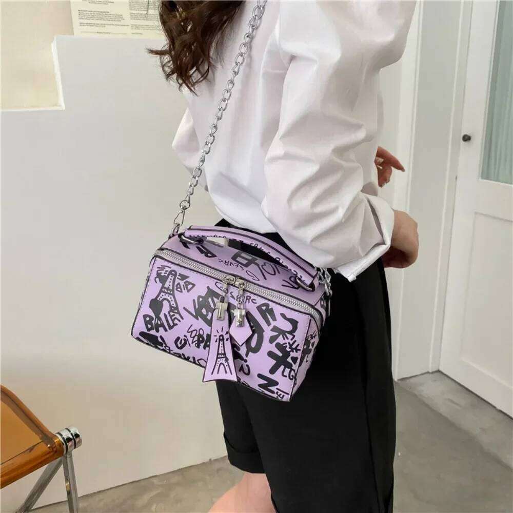 Design Leather and Purse Fashion Crossbody for Graffiti Handbags Shoulder Bags Women Bag