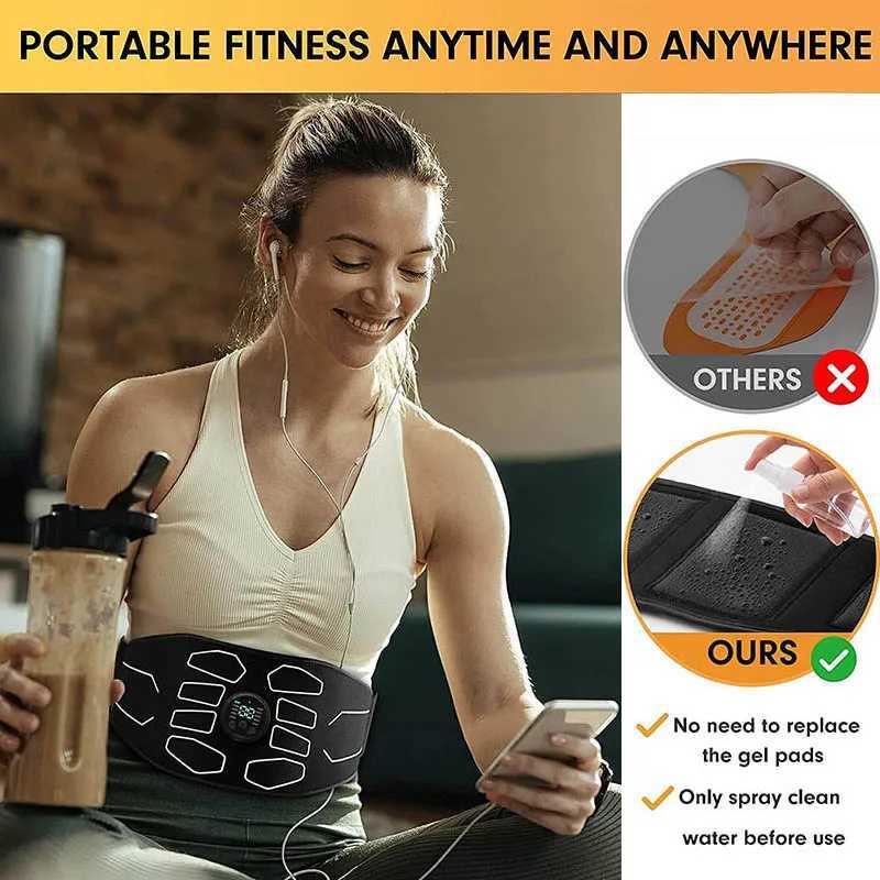 New Muscle Stimulation Belt Electric Abs Stimulator EMS Abdominal Toning Belts Body Slimming Massage Fitness Massager W250724